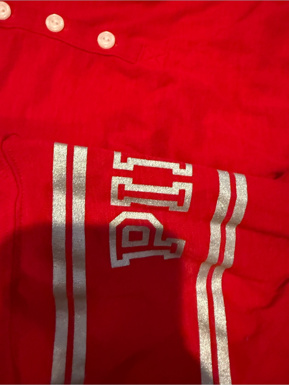 University of Wisconsin Henley Top with White 'W' Logo by PINK - Picture 3 of 5